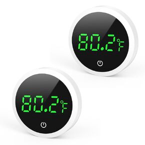 Newest Aquarium Thermometer, Wireless Digital Fish Tank Thermometer LED Display ±1°F, 5S Refresh Speed, Stick-on Thermometer for Aquariums, Glass Containers (2 Pack)