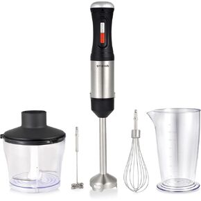 Immersion Blender - Corded Hand Blender with Variable Speed, Turbo Mode & Attachments for Whisking, Chopping, Frothering, Pureeing & Emulsions
