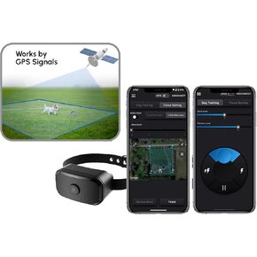 GF02 - Upgraded Customizable GPS Dog Fence with Remote Training, No Subscription Required, Set Up Boundary in 1 Minute with App, Waterproof GPS Dog Collar System, Long Battery Life