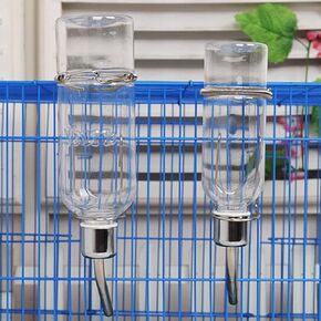 Baluue Pet Water Bottle, 180ml No-Drip Dog Water Dispenser Bottle Hanging Dog Water Dispenser for Cage Crate, Raised and Lowered Drinking Water Feeding Cage Water Bottle
