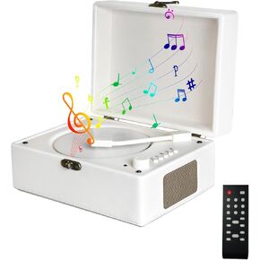 CD Player Portable with Bluetooth, Rechargeable CD Players Retro Suitcase CD Music Player with HiFi Speakers Desktop CD Player for Home Car Study Travel