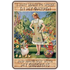 Chicken Coop Signs, Beware of Chicken, The Tiny Raptors Chicken Decor, Funny Wall Decor for Farmhouse, Garden, and Kitchen, Chicken Coop Accessories (8" x 12")