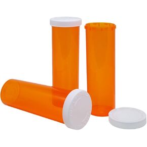 Ezy Dose Pill, Medicine, Vitamin Container & Vial, 8 Dram Storage, Child-Resistant Cap (Case of 385)