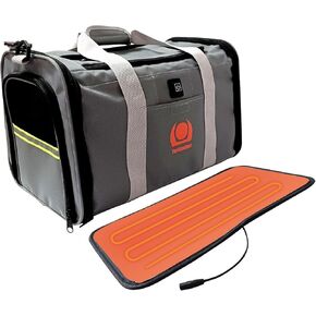 Airline Travel Cat Carrier Bag Up to 15 Lbs, Breathable Warm Dog Carriers for Small, Medium Cats, Small Dogs, Puppies, Portable Kennel with Soft Washable Dog Heating Pad Gray