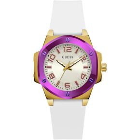 GUESS Ladies 38mm Watch - Blue Strap Blue Dial Two-Tone Case
