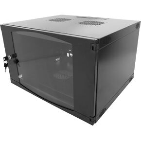 9U Server Cabinet Wall Mount Rack Enclosure with 2 Server Fans Locking Glass Door Removable Side Panels 9U Network Cabinet 23" Installation Depth 19" Server Cabinet for Equipment(23INCH, 9U)