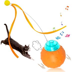 Interactive Cat Toys Balls, Automatic Moving Cat Toys for Indoor Cats, Self Rotating Ball with Motion Activated, Electric Cat Mouse Toys, USB Rechargeable