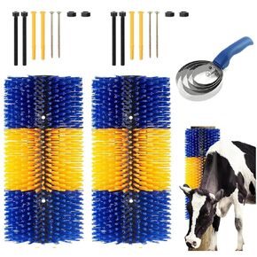 Livestock Scratching Brush, Cow, Horse, Goat, Livestock Brushes For Scratching, Horse Brush, Cow Brush, Goat Scratching Post, Animal Back Scratching Brush (Blue Yellow, 1PC)