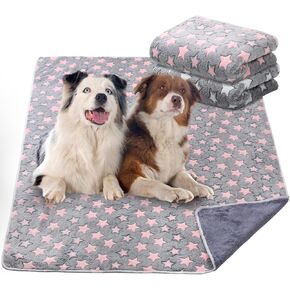 2 Pack Dog Blanket for Large Dogs Soft Fluffy Pet Christmas Blanket Dog Washable Whelping Pee Pads for Dog Reusable Puppy Dog Blankets for Couch Pet Gifts (Square,65 x 48 Inches)