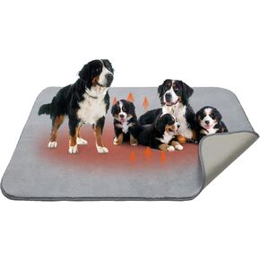 Homimp Self Warming reusable dog training pads,Non-Slip Washable Pee Pads for Dogs, Fast Absorbent Pet Whelping Pads, Ideal for Puppy Senior Dog Whelping, Incontinence, Housebreak, Crate,30x20in, Gray