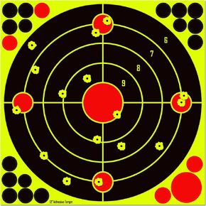 12x12 Inch Splatter Adhesive Targets Stickers Reactive Shooting Targets with Yellow Effect for Outdoor Indoor Shooting Practice (10/25/50 Pack)