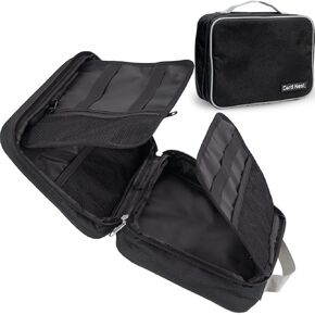Cable Organizer Bag - Travel Cord Organizer Bag with Unique Flat Open Design - Foldable Electronic Organizer Travel Case for Cords, Chargers, Adapters