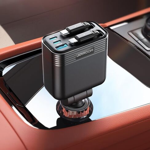 شاحن سيارة قابل للسحب [5 منافذ شحن سريع] شاحن سيارة iPhone 16، شاحن سيارة USB C 66W JOYROOM محول شاحن سيارة شحن سريع، شاحن هاتف سيارة سريع لهاتف iPhone 16 15 14 Pro Max، Samsung S24 in Kuwait