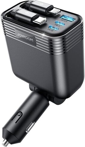 شاحن سيارة قابل للسحب [5 منافذ شحن سريع] شاحن سيارة iPhone 16، شاحن سيارة USB C 66W JOYROOM محول شاحن سيارة شحن سريع، شاحن هاتف سيارة سريع لهاتف iPhone 16 15 14 Pro Max، Samsung S24 in Kuwait