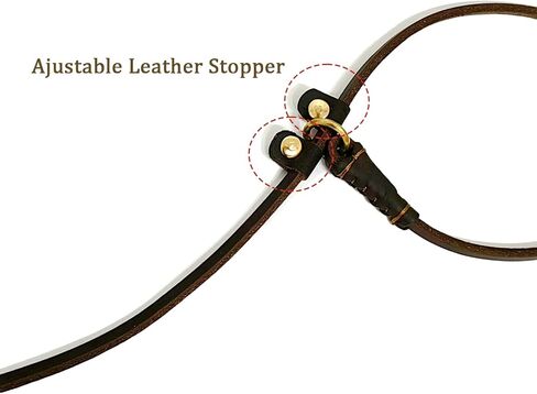 LWBMG Real Leather Slip Lead Dog Leash, Thin Lightweight Adjustable Dog Training Leash, Soft Genuine Leather Dog Leash for Small Dogs 5.6 ft x 1/5 inch Black in Saudi Arabia