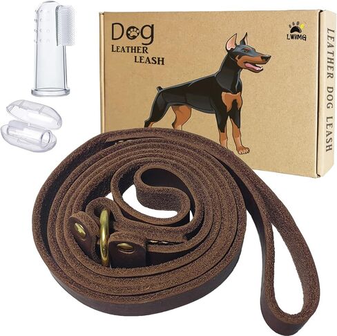 LWBMG Real Leather Slip Lead Dog Leash, Thin Lightweight Adjustable Dog Training Leash, Soft Genuine Leather Dog Leash for Small Dogs 5.6 ft x 1/5 inch Black in Saudi Arabia