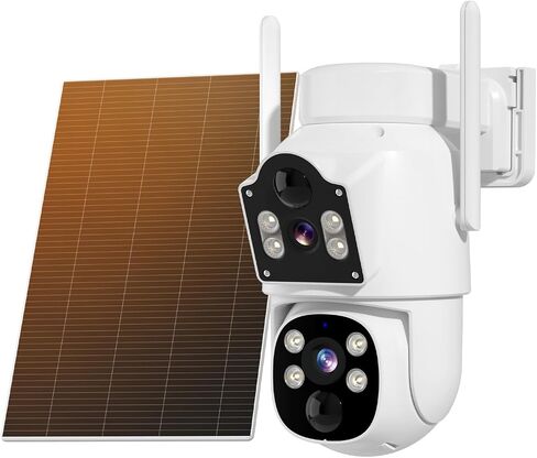 Hiseeu Solar Camera, 4MP 100% Wireless WiFi Camera Outdoor, Humanoid Detection, PTZ 360° View, Color Night Vision, IP66 Waterproof, 2-Way Audio, 2.4G WiFi, Compatible with NVR, No Monthly Fee, 2PCS in Saudi Arabia