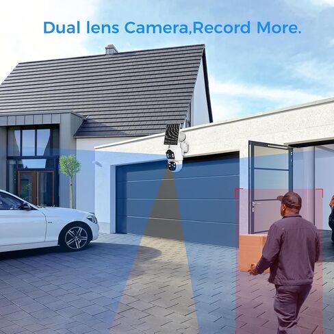 Hiseeu Solar Camera, 4MP 100% Wireless WiFi Camera Outdoor, Humanoid Detection, PTZ 360° View, Color Night Vision, IP66 Waterproof, 2-Way Audio, 2.4G WiFi, Compatible with NVR, No Monthly Fee, 2PCS in Saudi Arabia