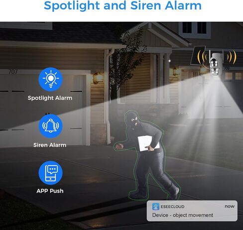 Hiseeu Solar Camera, 4MP 100% Wireless WiFi Camera Outdoor, Humanoid Detection, PTZ 360° View, Color Night Vision, IP66 Waterproof, 2-Way Audio, 2.4G WiFi, Compatible with NVR, No Monthly Fee, 2PCS in Saudi Arabia