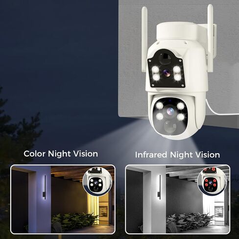 Hiseeu Solar Camera, 4MP 100% Wireless WiFi Camera Outdoor, Humanoid Detection, PTZ 360° View, Color Night Vision, IP66 Waterproof, 2-Way Audio, 2.4G WiFi, Compatible with NVR, No Monthly Fee, 2PCS in Saudi Arabia