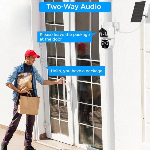 Hiseeu Solar Camera, 4MP 100% Wireless WiFi Camera Outdoor, Humanoid Detection, PTZ 360° View, Color Night Vision, IP66 Waterproof, 2-Way Audio, 2.4G WiFi, Compatible with NVR, No Monthly Fee, 2PCS in Saudi Arabia