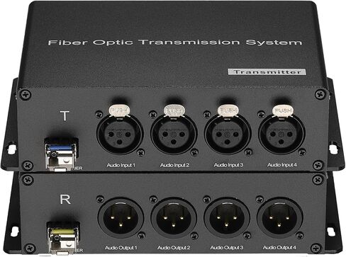 Bidirectional 2 Channels 48V Phantom XLR Balanced Audio to Fiber Extenders- LC Single-Mode Single Fiber 20Km SFP Include Uncompressed Professional Crystal Clear Sound A Pair in Saudi Arabia