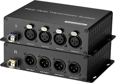 Bidirectional 2 Channels 48V Phantom XLR Balanced Audio to Fiber Extenders- LC Single-Mode Single Fiber 20Km SFP Include Uncompressed Professional Crystal Clear Sound A Pair in Saudi Arabia