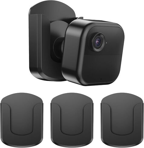 3 Pack Blink Camera No Drilling No Screws Wall Mount Bracket, Adhesive Blink Outdoor Camera Mount for Blink Outdoor 4 / Blink Mini/Mini 2 / Blink Indoor Cameras, Easy to Install (Black) in Saudi Arabia