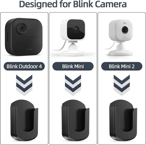 3 Pack Blink Camera No Drilling No Screws Wall Mount Bracket, Adhesive Blink Outdoor Camera Mount for Blink Outdoor 4 / Blink Mini/Mini 2 / Blink Indoor Cameras, Easy to Install (Black) in Saudi Arabia
