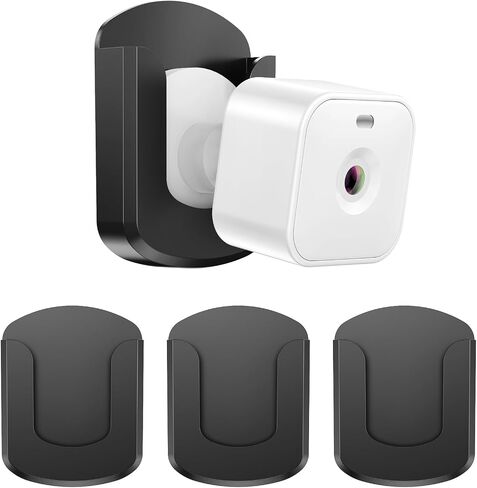 3 Pack Blink Camera No Drilling No Screws Wall Mount Bracket, Adhesive Blink Outdoor Camera Mount for Blink Outdoor 4 / Blink Mini/Mini 2 / Blink Indoor Cameras, Easy to Install (Black) in Saudi Arabia