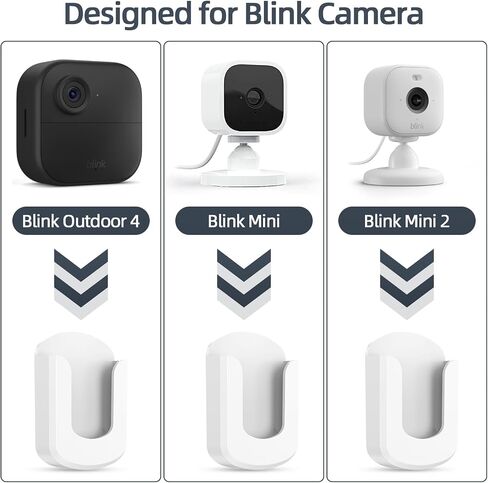 3 Pack Blink Camera No Drilling No Screws Wall Mount Bracket, Adhesive Blink Outdoor Camera Mount for Blink Outdoor 4 / Blink Mini/Mini 2 / Blink Indoor Cameras, Easy to Install (Black) in Saudi Arabia