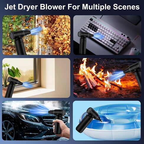 Compressed Air Duster,Electric Air Duster for PC/Keyboard Cleaning Kit,3 Gear Adjustable 300000 RPM Cordless Jet Dry Blower Air Blower for Car,Computer Duster for Cleaning（Ultimate,Black） in Saudi Arabia