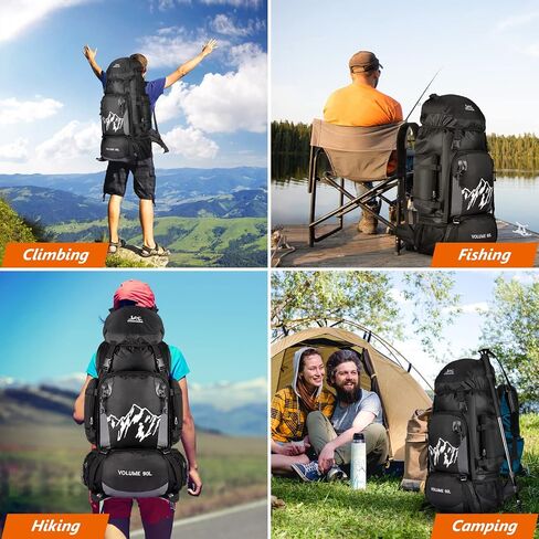 90L Large Hiking Backpack, Trekking backpack with Rain Cover, Lightweight Travel Daypack for Climbing Camping in Saudi Arabia