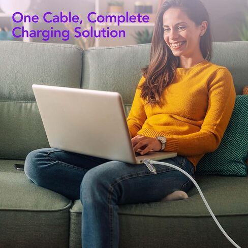 MFish 240W 4-in-1 Fast Charging Cable, Pink, 6.6FT in Kuwait