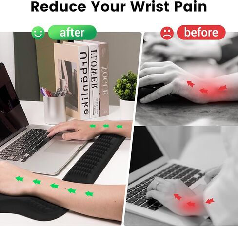 Mekass Ergonomic Mouse Pad and Keyboard Wrist Rest Set, Super Soft Memory Foam Desk Wrist Support for Computer Keyboard, Non-Slip Arm Palm Rests Cushion for Typing Gaming Office (Yeti) in Kuwait