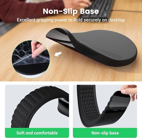 Mekass Ergonomic Mouse Pad and Keyboard Wrist Rest Set, Super Soft Memory Foam Desk Wrist Support for Computer Keyboard, Non-Slip Arm Palm Rests Cushion for Typing Gaming Office (Yeti) in Kuwait
