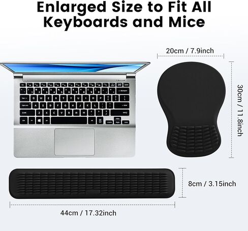Mekass Ergonomic Mouse Pad and Keyboard Wrist Rest Set, Super Soft Memory Foam Desk Wrist Support for Computer Keyboard, Non-Slip Arm Palm Rests Cushion for Typing Gaming Office (Yeti) in Kuwait