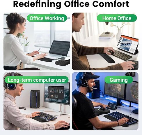 Mekass Ergonomic Mouse Pad and Keyboard Wrist Rest Set, Super Soft Memory Foam Desk Wrist Support for Computer Keyboard, Non-Slip Arm Palm Rests Cushion for Typing Gaming Office (Yeti) in Kuwait