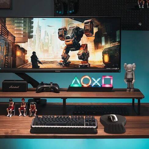 Mekass Ergonomic Mouse Pad and Keyboard Wrist Rest Set, Super Soft Memory Foam Desk Wrist Support for Computer Keyboard, Non-Slip Arm Palm Rests Cushion for Typing Gaming Office (Yeti) in Kuwait