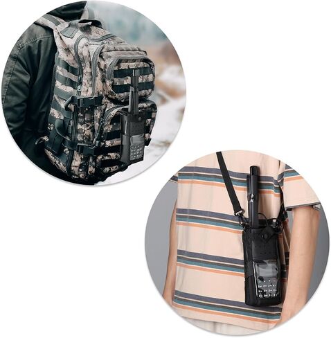 BAOFENG Tactical Radio Protection Case, Walkie Talkie ProCase Holder Molle Radio Bag with Lanyard, for UV-25 Two Way Radio, 7.9'' x 3.6'' x 2.2'', Black in Saudi Arabia
