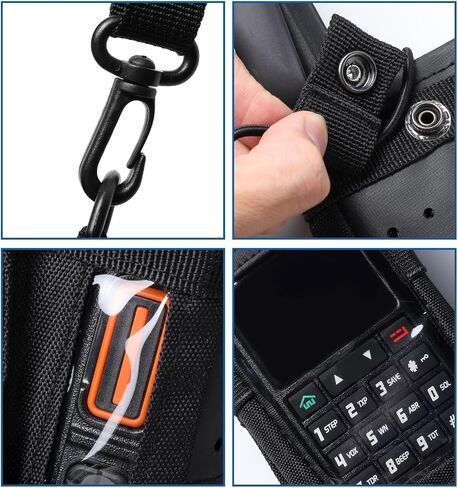 BAOFENG Tactical Radio Protection Case, Walkie Talkie ProCase Holder Molle Radio Bag with Lanyard, for UV-25 Two Way Radio, 7.9'' x 3.6'' x 2.2'', Black in Saudi Arabia
