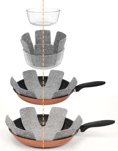 Pot and Pan Protectors, Set of 12 and 3 Different Size, Pot Dividers Pads/Stacking Pan Protectors/Pan Separators Pads for Protecting and Separating Pots and Pans in Saudi Arabia