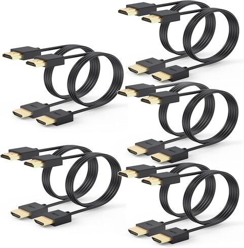HDMI to HDMI Cables, High Speed HDMI Cords 5 feet 10 Pack, Thin HDMI Cable Supports 4K@60Hz, 2K, 1080P, HDCP 2.2, Long HDMI Cord for Monitor, TV, Computer in Saudi Arabia