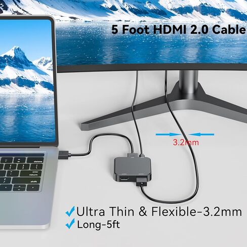 HDMI to HDMI Cables, High Speed HDMI Cords 5 feet 10 Pack, Thin HDMI Cable Supports 4K@60Hz, 2K, 1080P, HDCP 2.2, Long HDMI Cord for Monitor, TV, Computer in Saudi Arabia