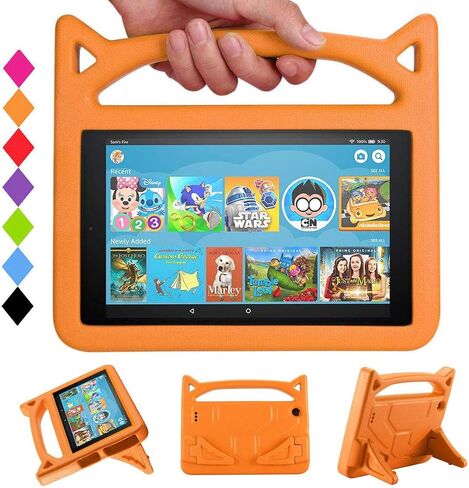 All-New 7 Tablet Case for Kids(9th/7th/5th Generation, 2019/2017/2015 Release)-SHERBORN Lightweight Shockproof Case with Stand Handle for 7 Inch Tablet,Incompatible with iPad Samsung Tablet-Blue in Saudi Arabia