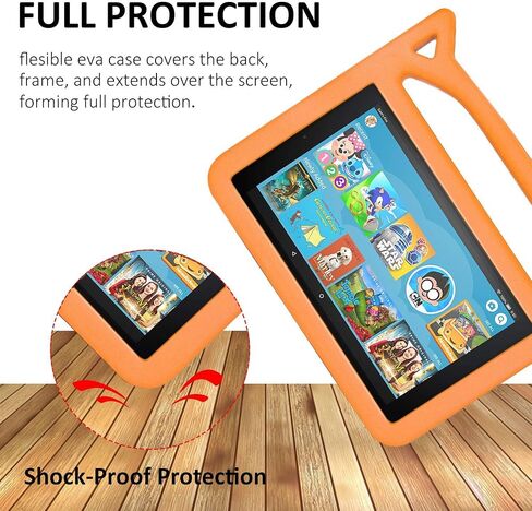 All-New 7 Tablet Case for Kids(9th/7th/5th Generation, 2019/2017/2015 Release)-SHERBORN Lightweight Shockproof Case with Stand Handle for 7 Inch Tablet,Incompatible with iPad Samsung Tablet-Blue in Saudi Arabia
