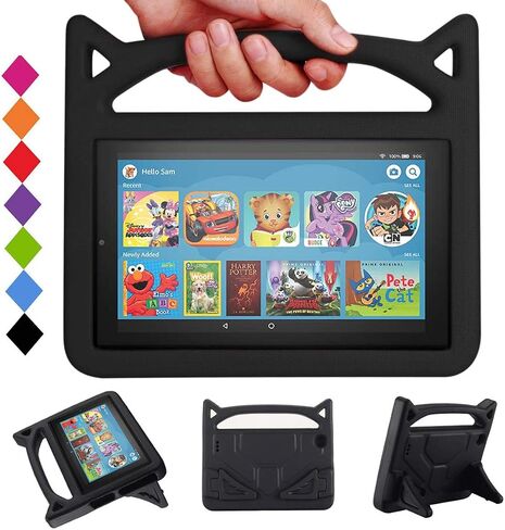 All-New 7 Tablet Case for Kids(9th/7th/5th Generation, 2019/2017/2015 Release)-SHERBORN Lightweight Shockproof Case with Stand Handle for 7 Inch Tablet,Incompatible with iPad Samsung Tablet-Blue in Saudi Arabia