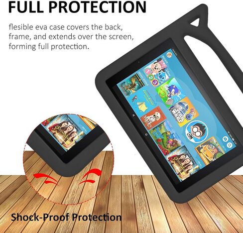 All-New 7 Tablet Case for Kids(9th/7th/5th Generation, 2019/2017/2015 Release)-SHERBORN Lightweight Shockproof Case with Stand Handle for 7 Inch Tablet,Incompatible with iPad Samsung Tablet-Blue in Saudi Arabia