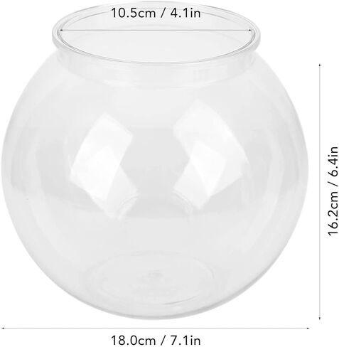 Plastic Fish Bowl, Unbreakable Small Round Fish, Heavy Duty Plastic Ivy Bowls Centerpiece for Candy, Carnival Games, Prizes, Centerpieces and Party Decoration Supplies (L) in Kuwait