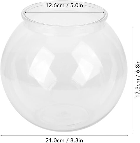 Plastic Fish Bowl, Unbreakable Small Round Fish, Heavy Duty Plastic Ivy Bowls Centerpiece for Candy, Carnival Games, Prizes, Centerpieces and Party Decoration Supplies (L) in Saudi Arabia